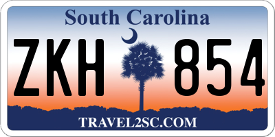 SC license plate ZKH854