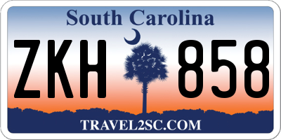 SC license plate ZKH858