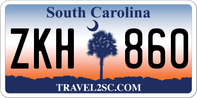 SC license plate ZKH860