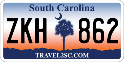 SC license plate ZKH862
