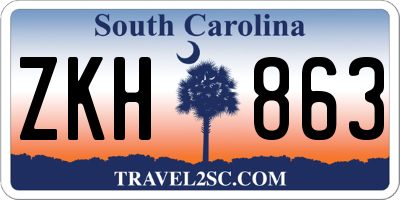 SC license plate ZKH863