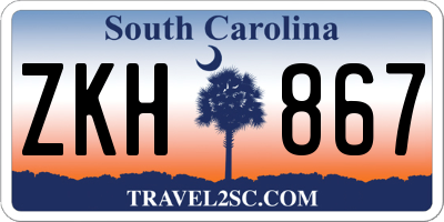 SC license plate ZKH867