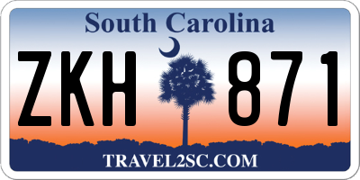 SC license plate ZKH871