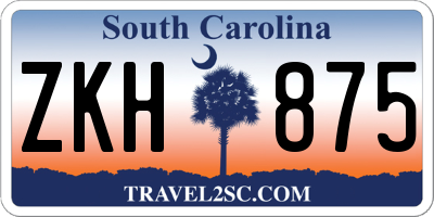 SC license plate ZKH875