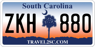 SC license plate ZKH880