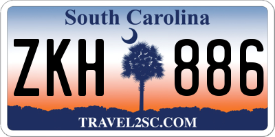 SC license plate ZKH886