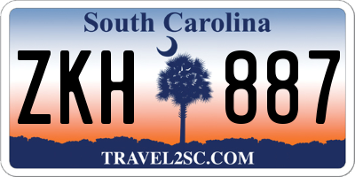 SC license plate ZKH887