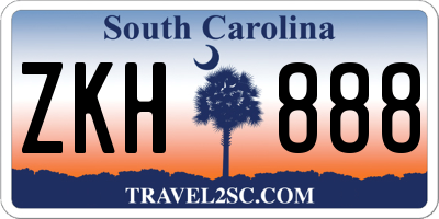 SC license plate ZKH888