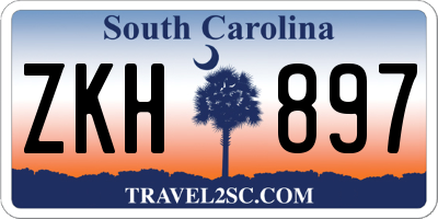 SC license plate ZKH897