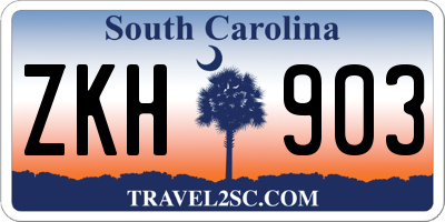 SC license plate ZKH903