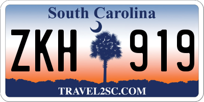 SC license plate ZKH919
