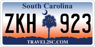 SC license plate ZKH923