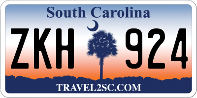 SC license plate ZKH924