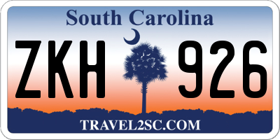 SC license plate ZKH926