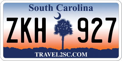 SC license plate ZKH927