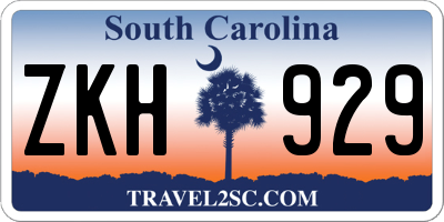 SC license plate ZKH929