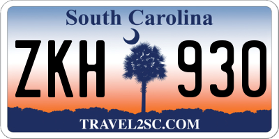 SC license plate ZKH930