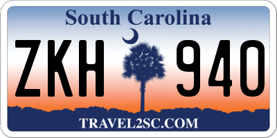 SC license plate ZKH940