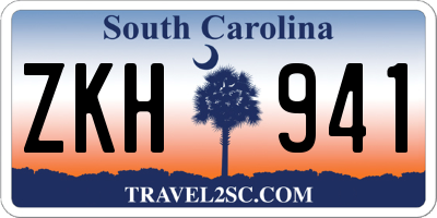SC license plate ZKH941