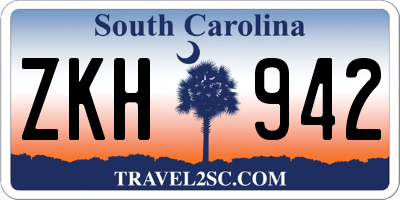 SC license plate ZKH942