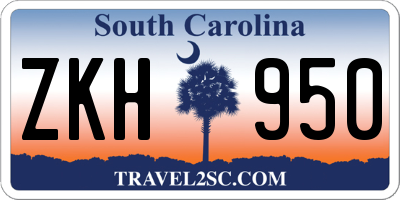 SC license plate ZKH950