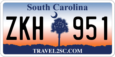 SC license plate ZKH951