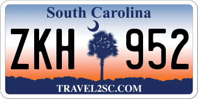 SC license plate ZKH952