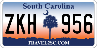 SC license plate ZKH956