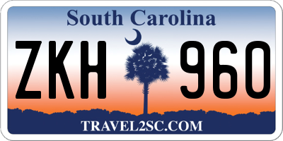 SC license plate ZKH960
