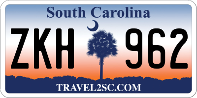 SC license plate ZKH962
