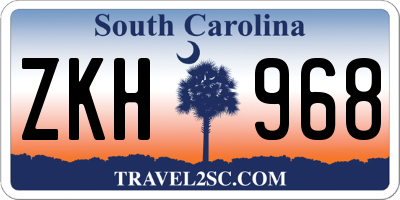SC license plate ZKH968