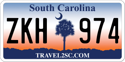SC license plate ZKH974
