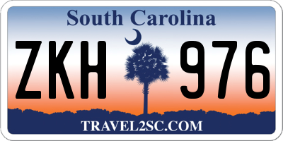 SC license plate ZKH976