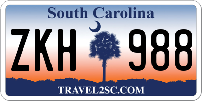 SC license plate ZKH988