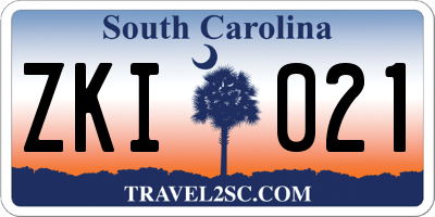 SC license plate ZKI021