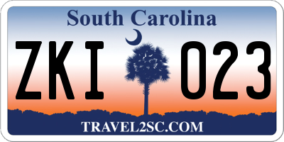 SC license plate ZKI023