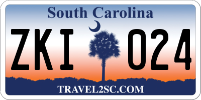 SC license plate ZKI024