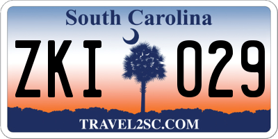 SC license plate ZKI029