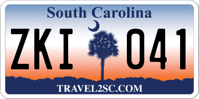 SC license plate ZKI041