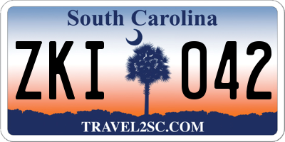 SC license plate ZKI042