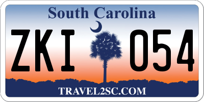 SC license plate ZKI054