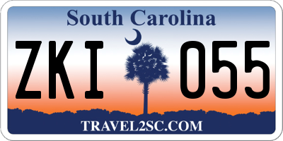 SC license plate ZKI055