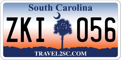 SC license plate ZKI056