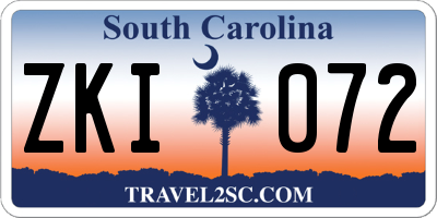 SC license plate ZKI072