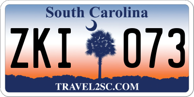 SC license plate ZKI073