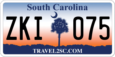 SC license plate ZKI075