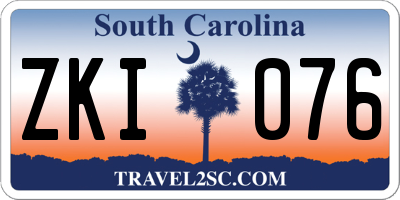 SC license plate ZKI076