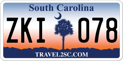 SC license plate ZKI078
