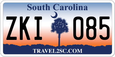 SC license plate ZKI085