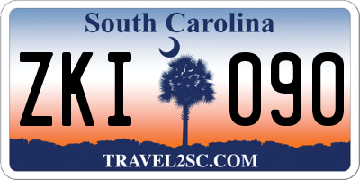SC license plate ZKI090